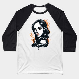 Beautiful Skull-Faced Girl Baseball T-Shirt